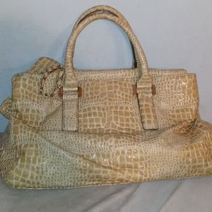 Ivanka Trump Stimulated Leather Beige Shoulder Bag